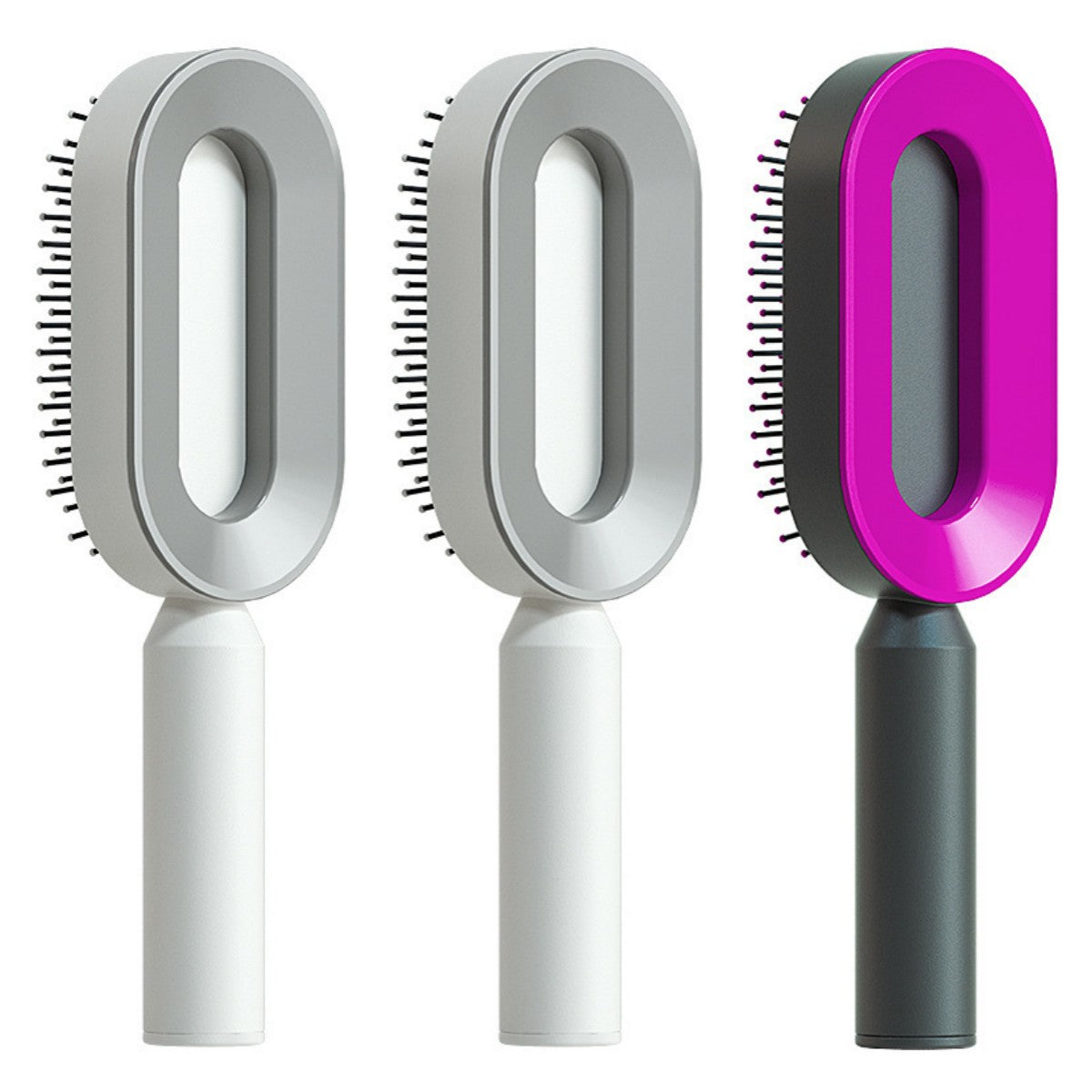 Self-Cleaning Hair Brush – Anti-Static Scalp Massage Detangling Brush for All Hair Types by Nova Shop