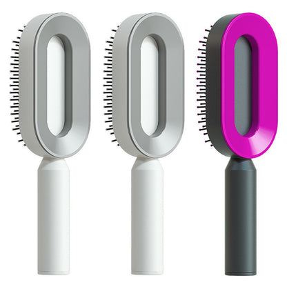 Self-Cleaning Hair Brush – Anti-Static Scalp Massage Detangling Brush for All Hair Types by Nova Shop