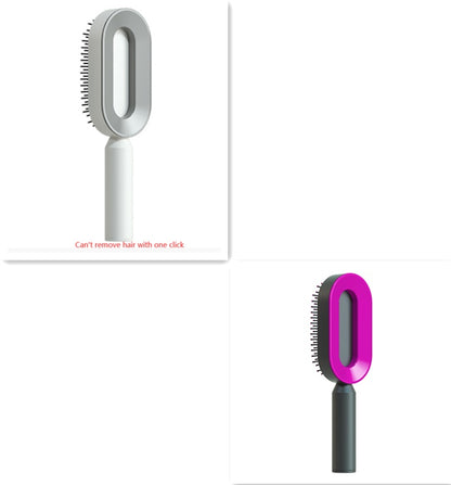 Self-Cleaning Hair Brush – Anti-Static Scalp Massage Detangling Brush for All Hair Types by Nova Shop