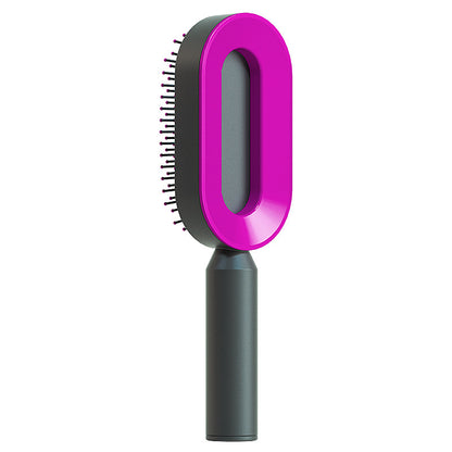 Self-Cleaning Hair Brush – Anti-Static Scalp Massage Detangling Brush for All Hair Types by Nova Shop